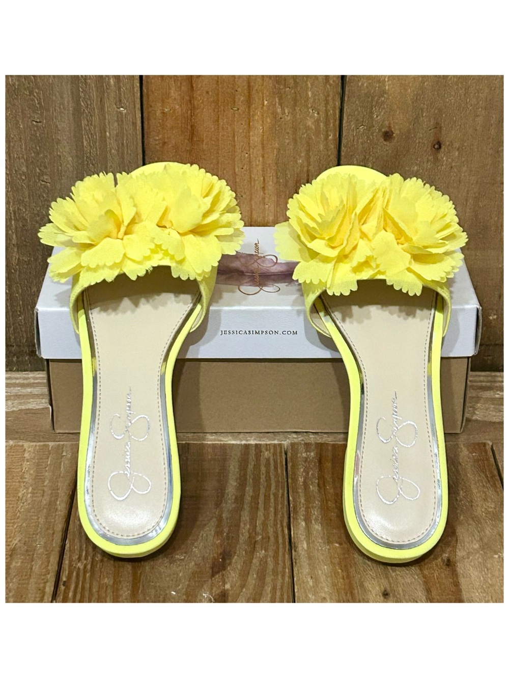 Jessica Simpson Leather Caralin Slide Sandals. - Picture 10 of 16
